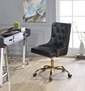 Black pu & gold office chair