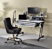 Suitor (White) White & black music recording studio desk