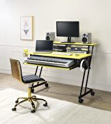 Yellow & black music recording studio desk