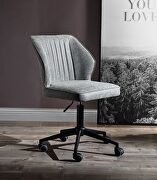 Vintage gray pu & black office chair main photo
