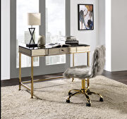 Canine (Champagne) Smoky mirrored top and champagne finish writing desk