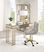 Smoky mirrored top and champagne finish base writing desk main photo
