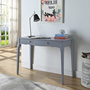 Gray finish gently curving details writing desk main photo