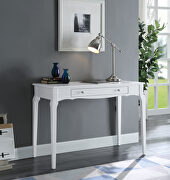 White finish gently curving details writing desk main photo
