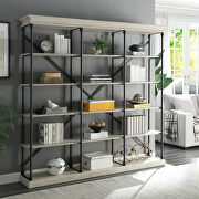 Rukia (White) White & black finish metal tube frame with wood shelves classic bookshelf