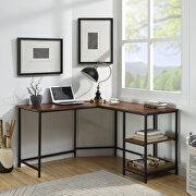 Taurus (Oak) Rustic oak top & black finish base desk w/ usb ports