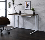Tyrese (White) Walnut top & white finish metal open base desk w/ usb port