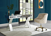 Noralie Clear glass mirrored & faux diamonds writing desk