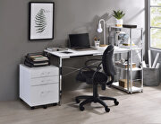 Tennos (White) White top & chrome finish base writing desk