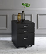 Black & chrome finish modern concise design cabinet