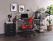 Tennos (Black) Black top & chrome finish base modern design desk