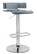 Rania Gray & chrome adjustable stool with swivel