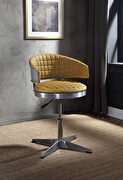 Turmeric top grain leather & chrome adjustable chair with swivel main photo