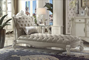 Versailles (Bone white) Vintage gray pu & bone white chaise w/1 pillow
