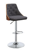 Camila VIII Linen & walnut adjustable stool with swivel