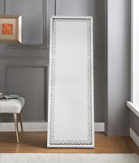 Mirrored & faux crystals floor accent mirror