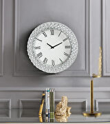 Hessa Faux rhinestones/ beveled mirrored finish wall clock