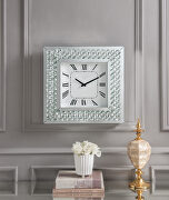 Hessa Faux rhinestones and beveled mirrored finish wall clock
