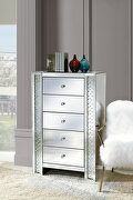Nysa Mirrored panels & faux crystals chest