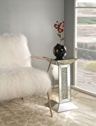 Nysa VI Mirrored & faux crystals pedestal stand