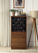 Walnut finish wine cabinet main photo