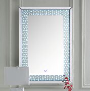 Nysa VI Mirrored & faux crystals wall accent mirror