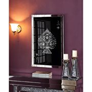 Beveled mirrored finish and faux glam inlays accent wall decor main photo