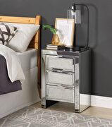 Lavina II Mirrored & faux diamonds accent table w/ 3 drawers