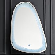 Oval irregular shape faux diamonds led wall mirror