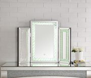 Nysa VII Mirrored & faux crystals led accent mirror
