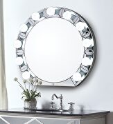 Led wall mirror w/ lights in round shape main photo