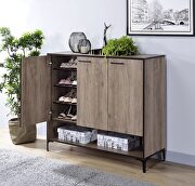 Pavati Rustic gray oak finish shoe cabinet in casual style