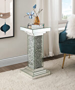 Noralie Glitzy modern pedestal mirrored base accent table