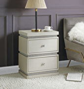 Lavina Ivory pu & faux diamonds luxe-glam style accent table