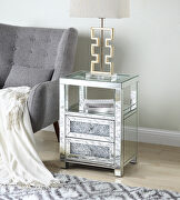 Tempered glass top & faux diamonds accent table main photo