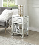 Mirrored & faux crystals inlay accent table main photo