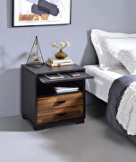 Walnut & espresso finish clean-lined silhouette accent table main photo