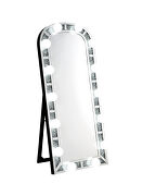 Noralie F II Mirrored & faux diamonds accent floor mirror