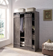 Gray oak finish on wooden frame wardrobe main photo