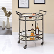 Black nickel & clear glass serving cart