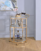 Gold & clear glass serving cart main photo