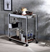 Chrome finish serving cart