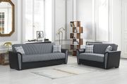 Two-toned gray sofa w/ storage in casual style