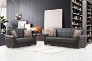 Silva (Brown PU) Casual style sofa bed / couch w/ storage