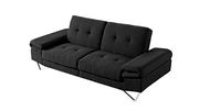 Sleek modern black fabric sofa w/ adjustable armrests