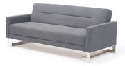 Gray sofa bed w/ modern chrome legs main photo