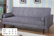 Gray fabric retro-style sofa bed w/ wooden legs main photo