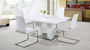 Wood white gloss contemporary extension table main photo
