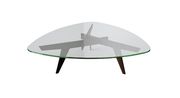 Classic modern 50 style design glass top coffee table main photo
