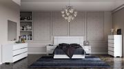 Italy made high-gloss lacquered white bed main photo